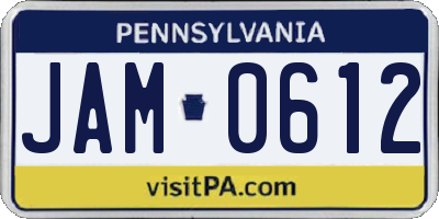 PA license plate JAM0612