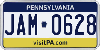 PA license plate JAM0628