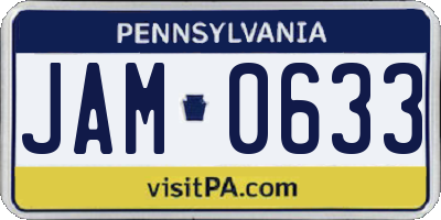 PA license plate JAM0633