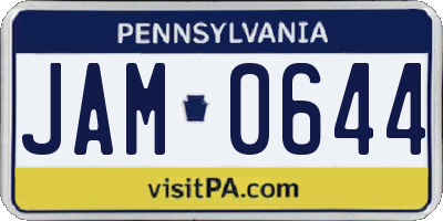 PA license plate JAM0644