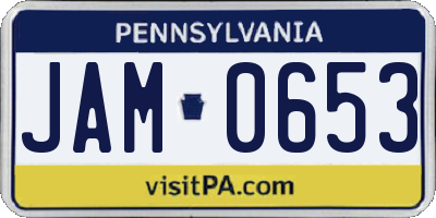 PA license plate JAM0653