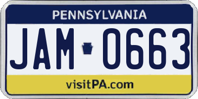 PA license plate JAM0663