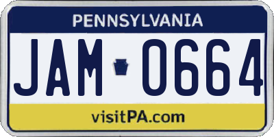 PA license plate JAM0664