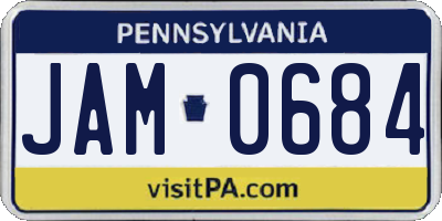 PA license plate JAM0684