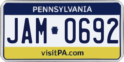 PA license plate JAM0692