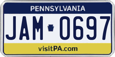 PA license plate JAM0697