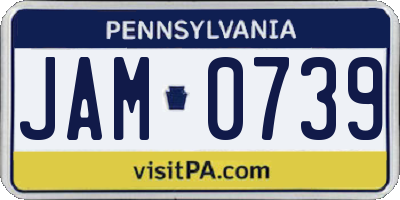 PA license plate JAM0739