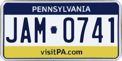 PA license plate JAM0741