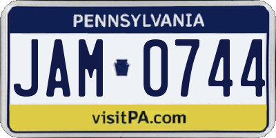 PA license plate JAM0744