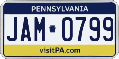 PA license plate JAM0799