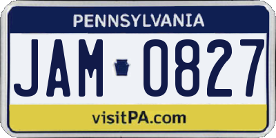 PA license plate JAM0827
