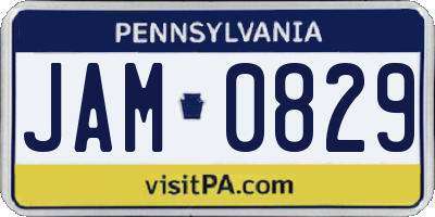 PA license plate JAM0829