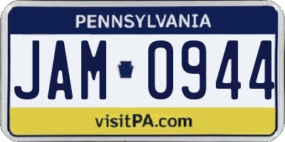 PA license plate JAM0944