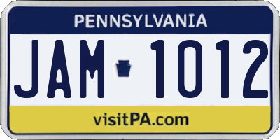 PA license plate JAM1012