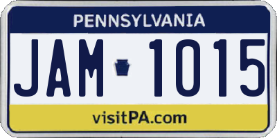 PA license plate JAM1015