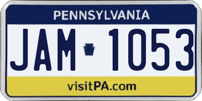 PA license plate JAM1053