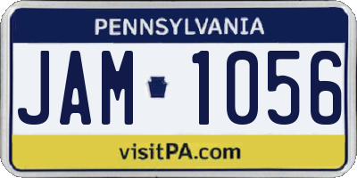 PA license plate JAM1056