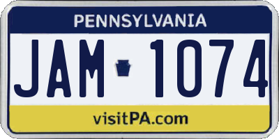 PA license plate JAM1074