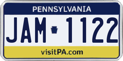 PA license plate JAM1122