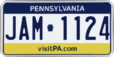 PA license plate JAM1124