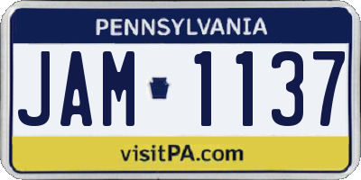 PA license plate JAM1137