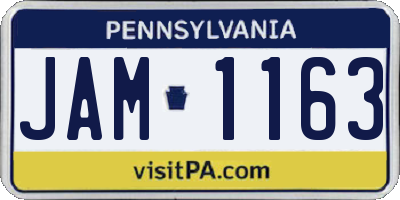 PA license plate JAM1163