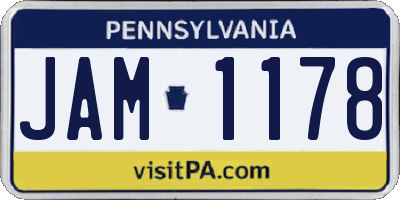 PA license plate JAM1178