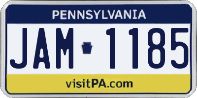 PA license plate JAM1185