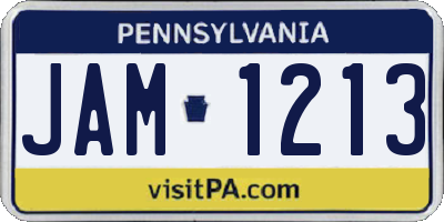 PA license plate JAM1213