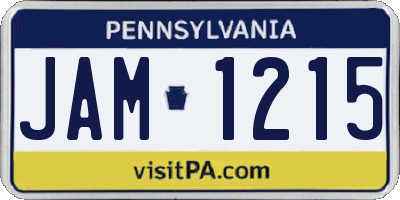 PA license plate JAM1215