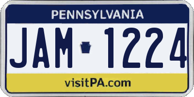 PA license plate JAM1224