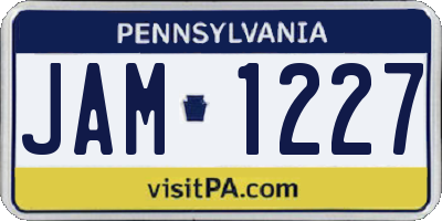 PA license plate JAM1227
