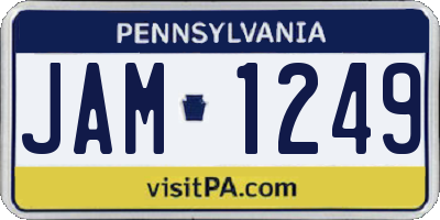 PA license plate JAM1249