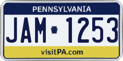 PA license plate JAM1253