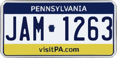 PA license plate JAM1263
