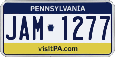 PA license plate JAM1277