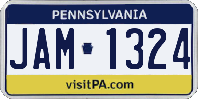 PA license plate JAM1324