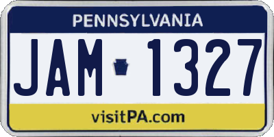 PA license plate JAM1327