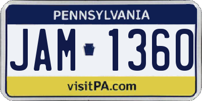 PA license plate JAM1360