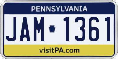 PA license plate JAM1361