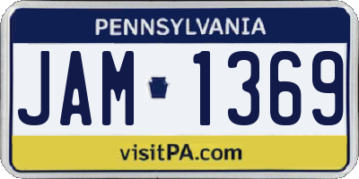 PA license plate JAM1369