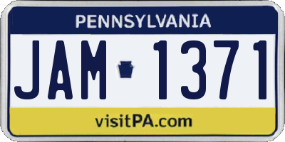 PA license plate JAM1371