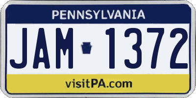 PA license plate JAM1372