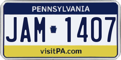 PA license plate JAM1407