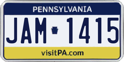 PA license plate JAM1415