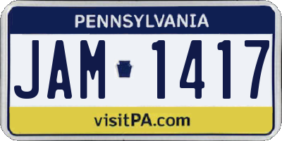 PA license plate JAM1417