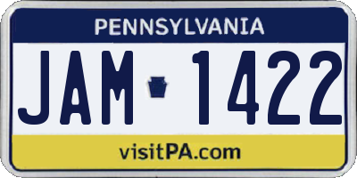 PA license plate JAM1422