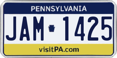 PA license plate JAM1425