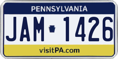 PA license plate JAM1426