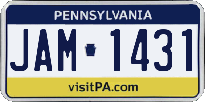 PA license plate JAM1431